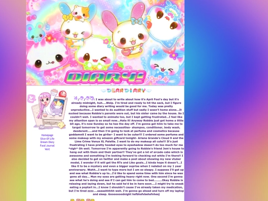 Diary screenshot