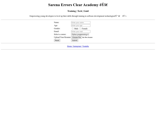 sarena/register screenshot