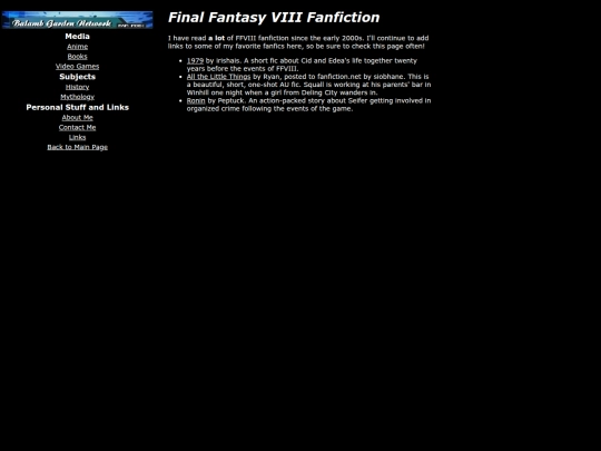 games/ff8/fanfic screenshot