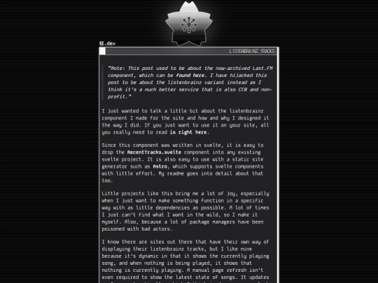 blog/tracks screenshot