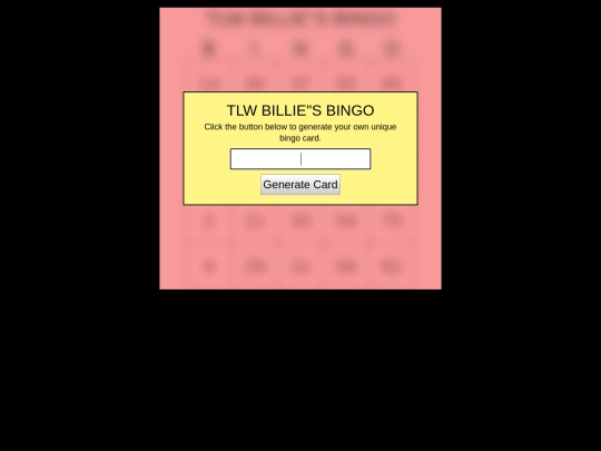 tlwBilliesBingo screenshot