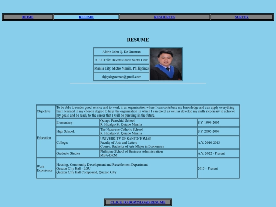 resume screenshot