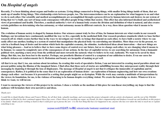 hospitalofangels/programnotes screenshot