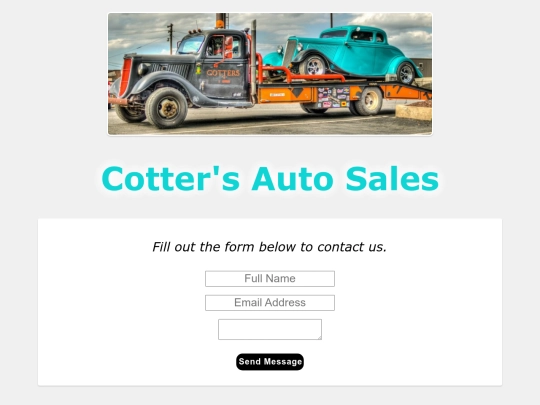 cotters_contact screenshot