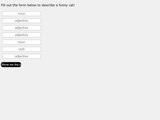 madlib screenshot