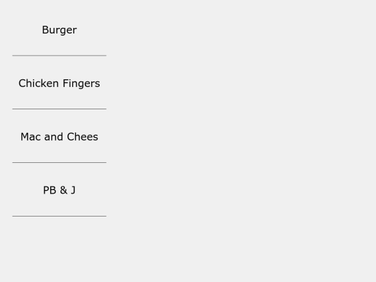 menu screenshot