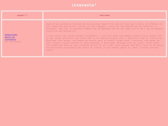 interests screenshot