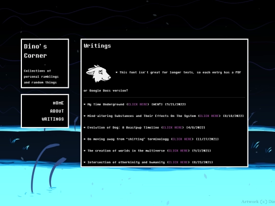 writings screenshot