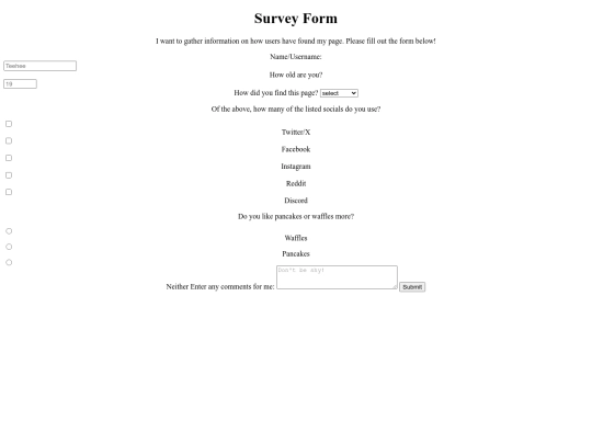 surveyform screenshot