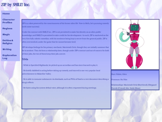character profiles/ZIP screenshot