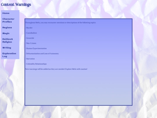 menu pages/Content_Warnings screenshot