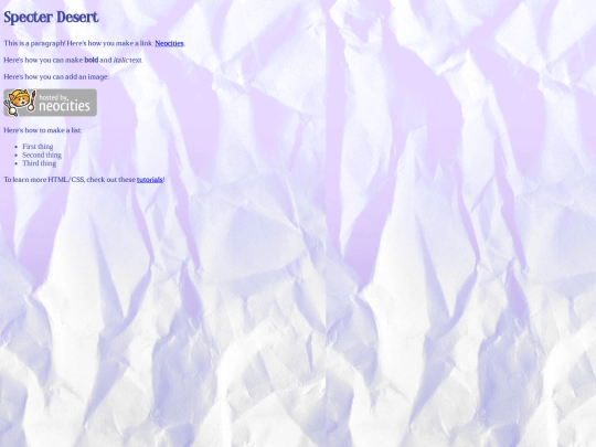 region pages/Specter_Desert screenshot