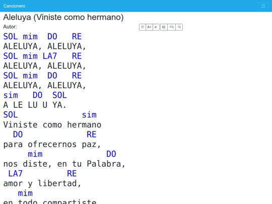 cancionero/resources/canciones/aleluya-viniste-como-hermano screenshot