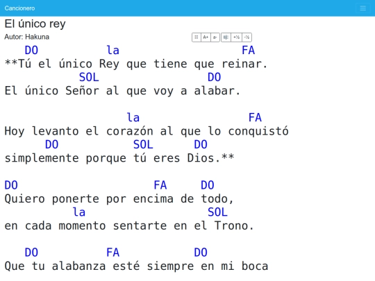 cancionero/resources/canciones/el-unico-rey screenshot