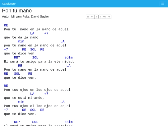 cancionero/resources/canciones/pon_tu_mano screenshot