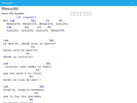 cancionero/resources/canciones/resucito screenshot