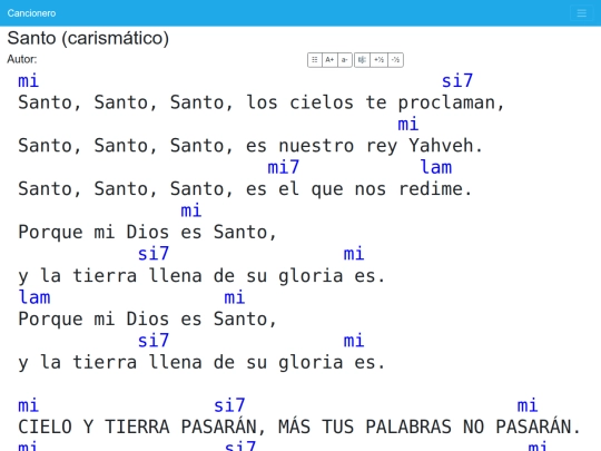cancionero/resources/canciones/santo_carismatico screenshot