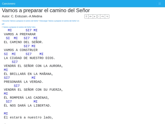 cancionero/resources/canciones/vamos-a-preparar-el-camino-del-senor-letra-y-acordes screenshot
