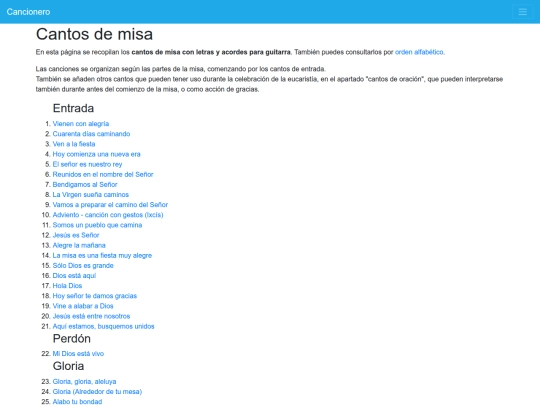 cancionero/resources/pages/cantos-de-misa screenshot