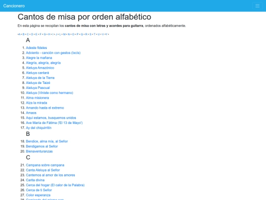 cancionero/resources/pages/cantos-misa-alfabetico screenshot