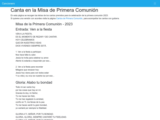 cancionero/resources/pages/letras-primera-comunion screenshot