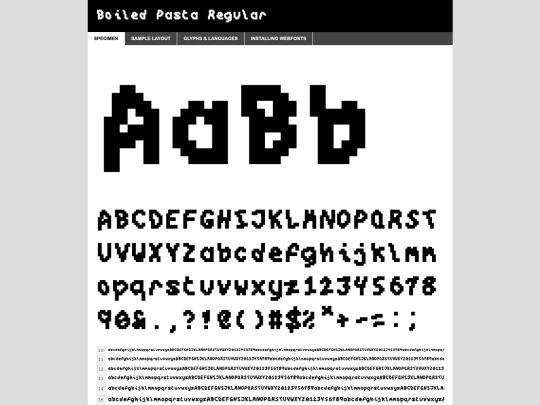 webfontkit-20260919-065425/boiled_pasta-demo screenshot