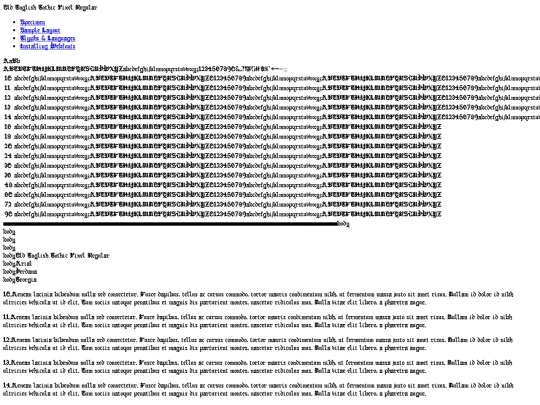 webfont/oldenglishgothicpixelregular-ow2bo-demo screenshot