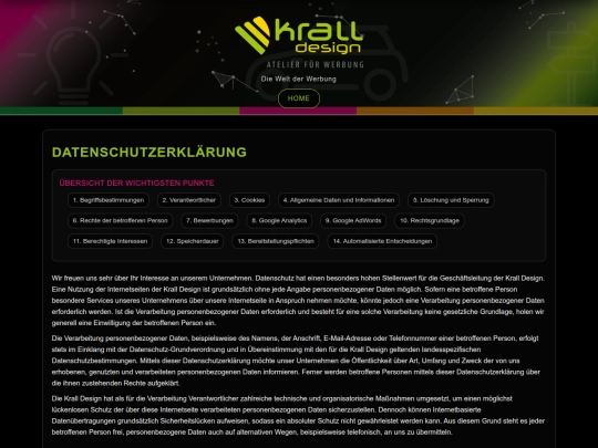 Webseite/datenschutz screenshot