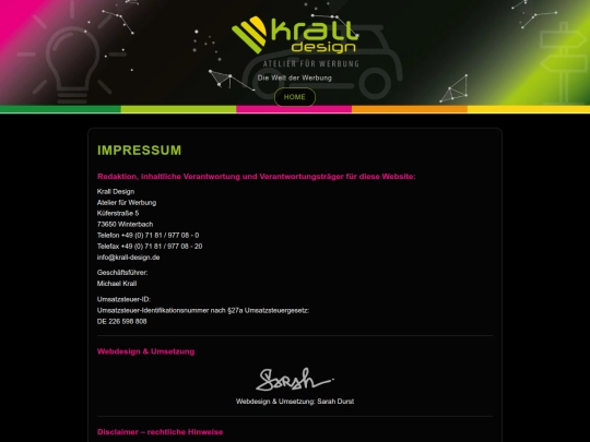 Webseite/impressum screenshot