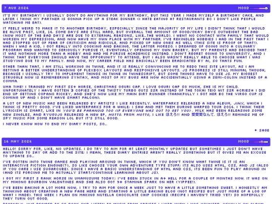 diary-entry screenshot