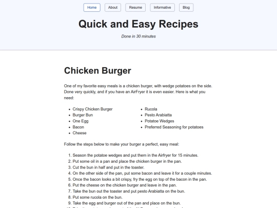 recipes screenshot