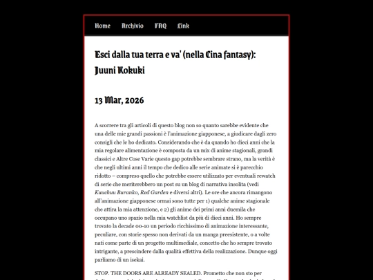 posts/2026-03-13-Esci-dalla-tua-terra-e-va---nella-Cina-fantasy---Juuni-Kokuki screenshot