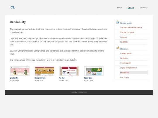 readability screenshot