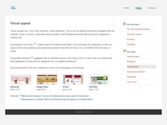 visual screenshot