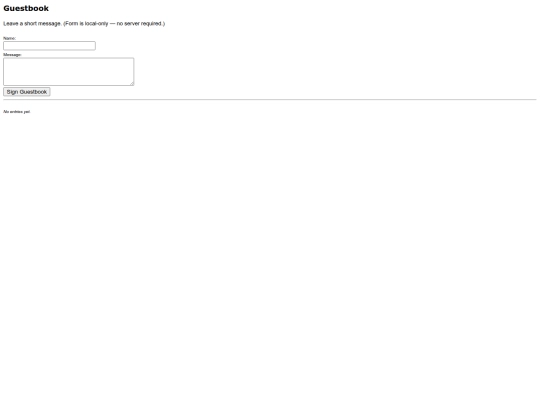 guestbook screenshot