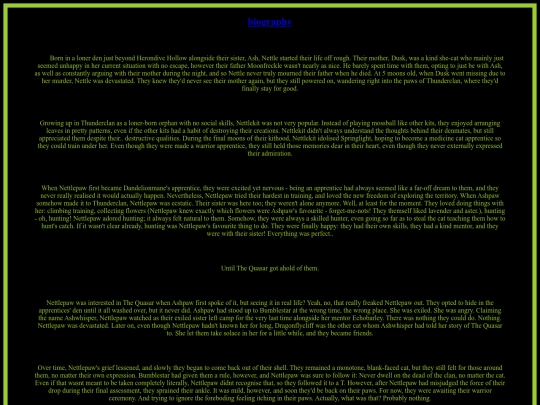 characters/nettlepaw/biography screenshot