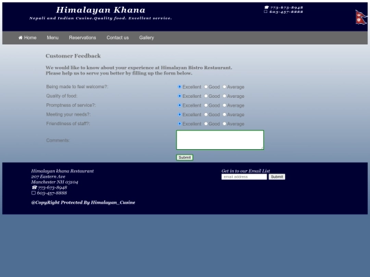 feedback screenshot