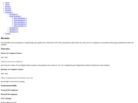 resume screenshot