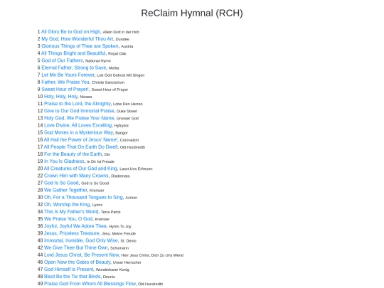 hymn-books/rch screenshot