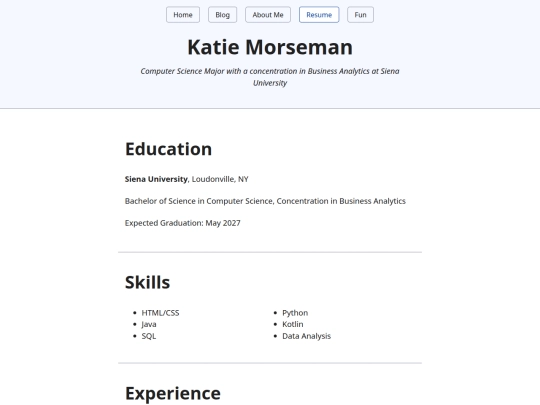 resume screenshot