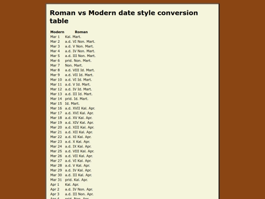 date-table screenshot