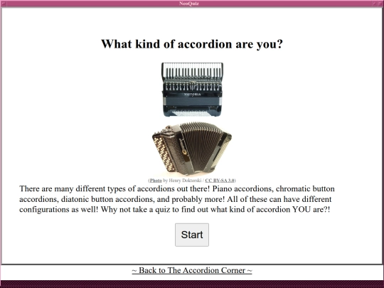 accordion/quiz screenshot