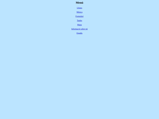 Menu screenshot