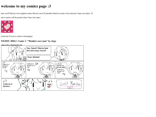 comics page screenshot