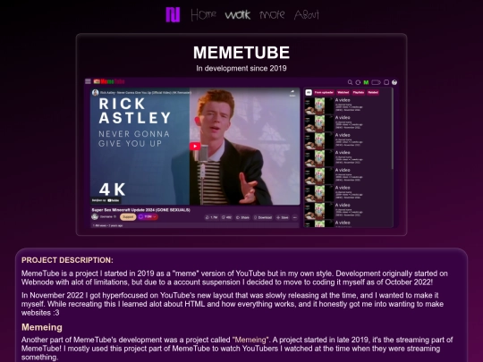 project/memetube screenshot