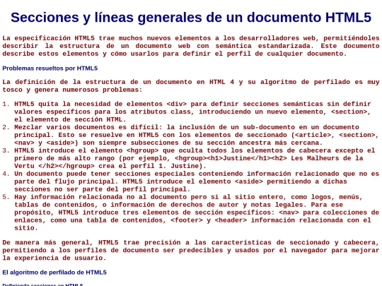 SeccionesylneasgeneralesdeundocumentoHTML5 screenshot