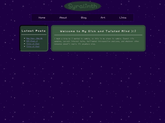 blog/journal screenshot