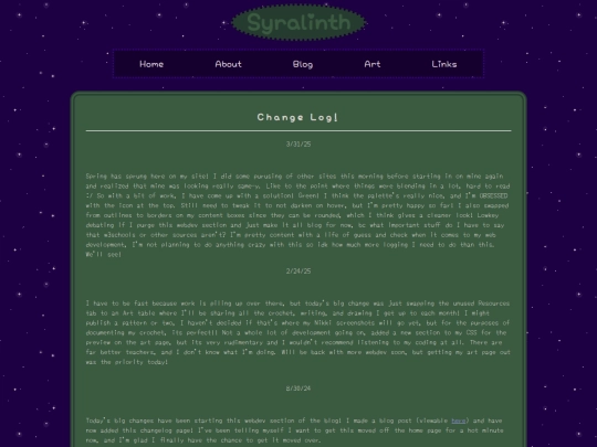 blog/webdevs/changelog screenshot