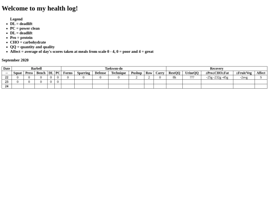 health_log screenshot