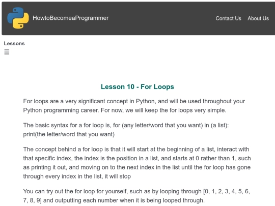 Lesson 10 - Loops screenshot
